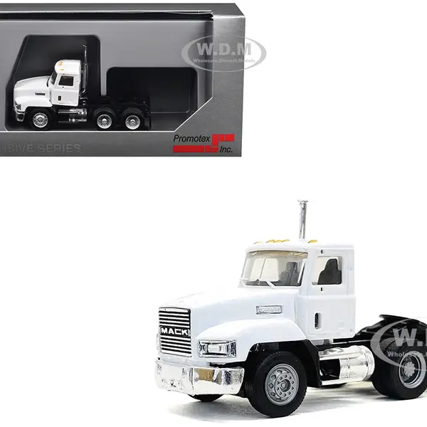 Mack 603 Short Day Cab White 1/87 (HO) Plastic Model Car by Promotex