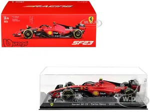 Ferrari SF-23 55 Carlos Sainz Formula One F1 World Championship (2023) "Formula Racing" Series 1/24 Diecast Model Car by Bburago