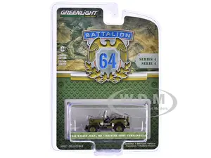1942 Willys Jeep MB "British Army Command Car" Light Green "Battalion 64" Series 4 1/64 Diecast Model Car by Greenlight