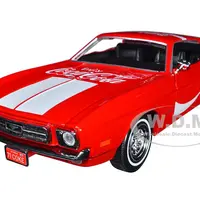 1971 Ford Mustang Sportsroof Red with White Stripes "Refresh Yourself - Coca-Cola" 1/24 Diecast Model Car by Motor City Classics