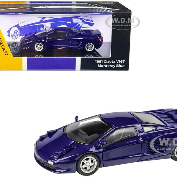 1991 Cizeta V16T Monterey Blue 1/64 Diecast Model Car by Paragon Models