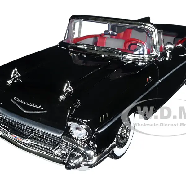1957 Chevrolet Bel Air Convertible Black James Bond 007 "Dr. No" (1962) Movie 1/18 Diecast Model Car by Motormax