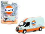 2019 Ford Transit LWB High Roof Van "Gulf Oil" Light Blue and Orange "Hobby Exclusive" 1/64 Diecast Model Car by Greenlight