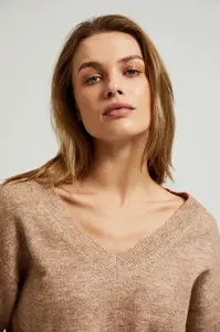 Marisse Women's Sweater Z-Sw-4513 L. Brown Mel