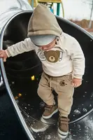 Dětské tepláky Mayoral béžová barva, s aplikací, 2504