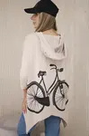 Sweatshirt with cycling print beige