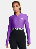 Women's T-shirt Under Armour HeatGear Rib 1/4 Zip LS-PPL - Women's