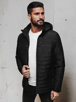 Pánska prešívaná prechodná bunda s kapucňou