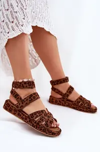 Boto Dámske sandále so suchým zipsom leopard Uvissa