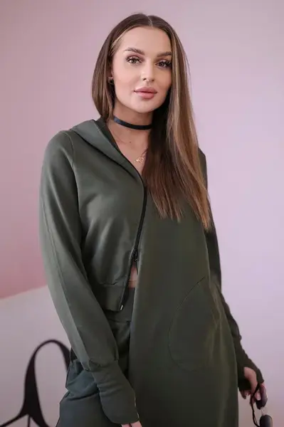 Set of sweatshirt with long khaki side