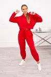 Insulated set with a short red sweatshirt