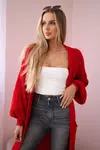 Long cardigan sweater red