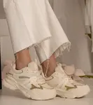 Gemre Béžové dámske športové tenisky s brokátom Maleda