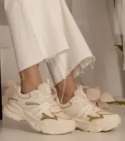 Gemre Béžové dámske športové tenisky s brokátom Maleda