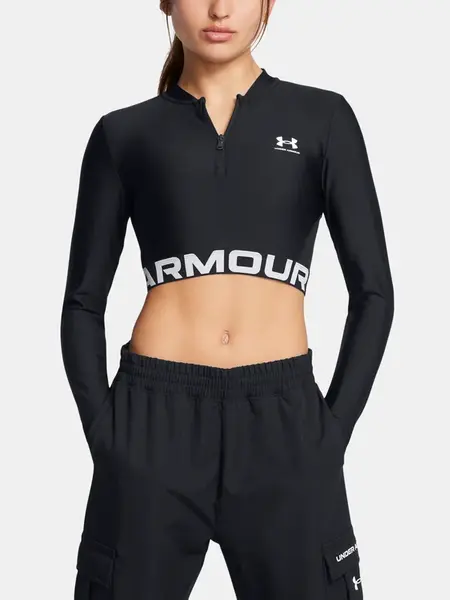 Under Armour Women's T-shirt HeatGear Rib 1/4 Zip LS - Women