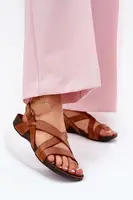 Ploché Kožené Dámske Sandále Zazoo