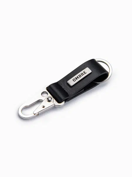 Ombre Men's key ring with snap hook - black