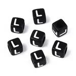 Initial Acrylic Horizontal Hole Beads