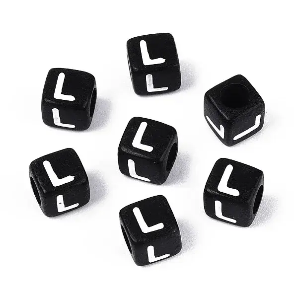 Initial Acrylic Horizontal Hole Beads