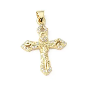 Easter Brass Micro Pave Clear Cubic Zirconia Pendants