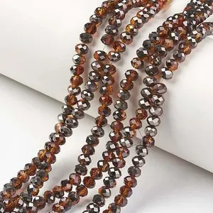 Electroplate Transparent Glass Beads Strands