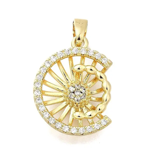 Brass Micro Pave Cubic Zirconia Pendants