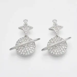 Brass Micro Pave Cubic Zirconia Pendants