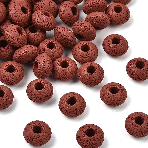 Lava Rock Gemstone European Beads