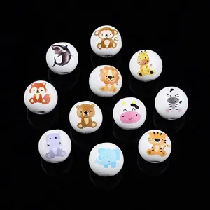 Animal Theme Printed Wooden Beads
