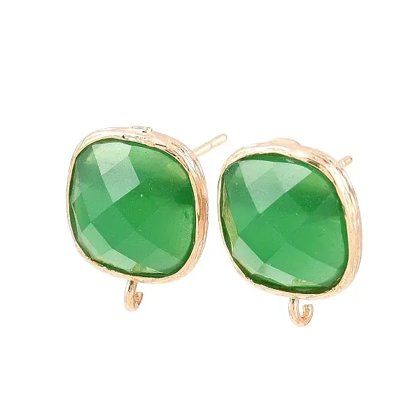 Brass Micro Pave Cubic Zirconia Stud Earring Findings
