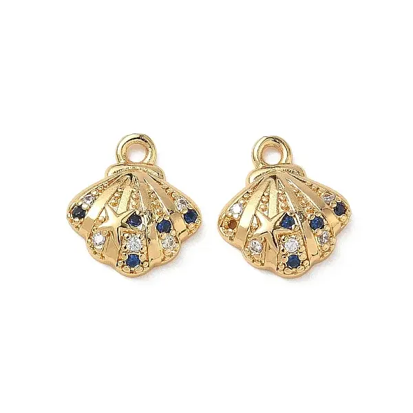 Brass Micro Pave Midnight Blue Cubic Zirconia Charms