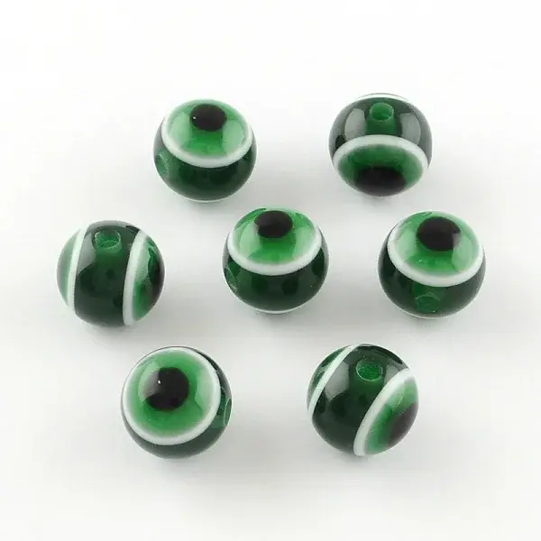 Round Evil Eye Resin Beads