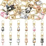 12Pcs 12 Styles Plating Alloy Enamel Cat Shape Pendant Decorations