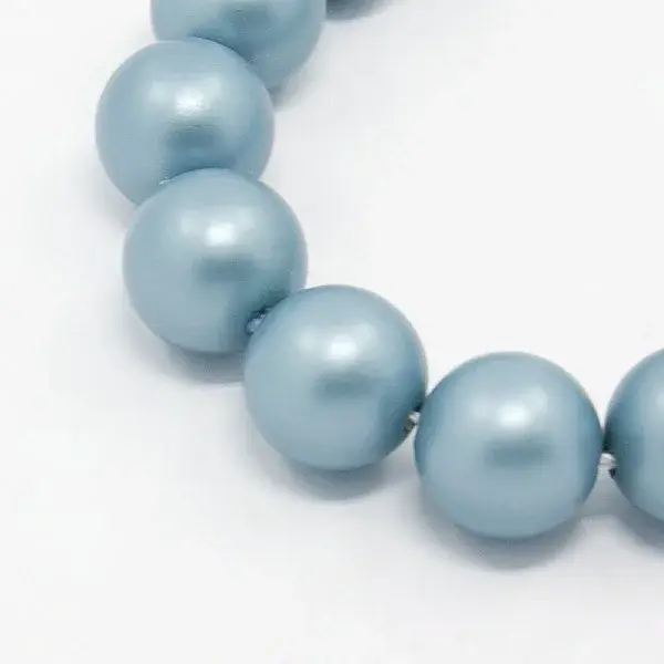 Round Shell Pearl Frosted Beads Strands