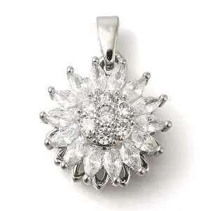 Brass Micro Pave Cubic Zirconia Pendants