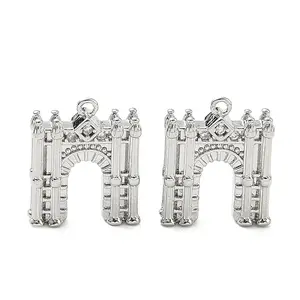 Brass Micro Pave Clear Cubic Zirconia Pendants