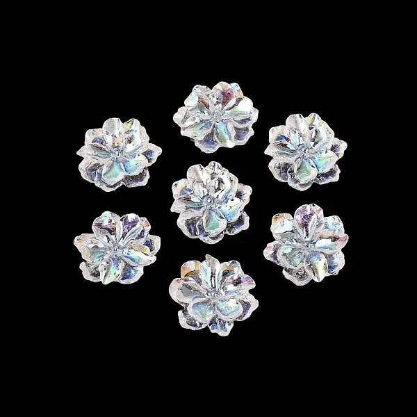UV Plated Rainbow Transparent Resin Cabochons