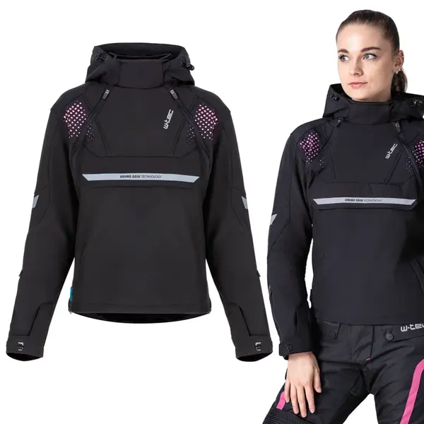Dámská softshellová moto bunda W-TEC Annorack Lady černo-růžová M
