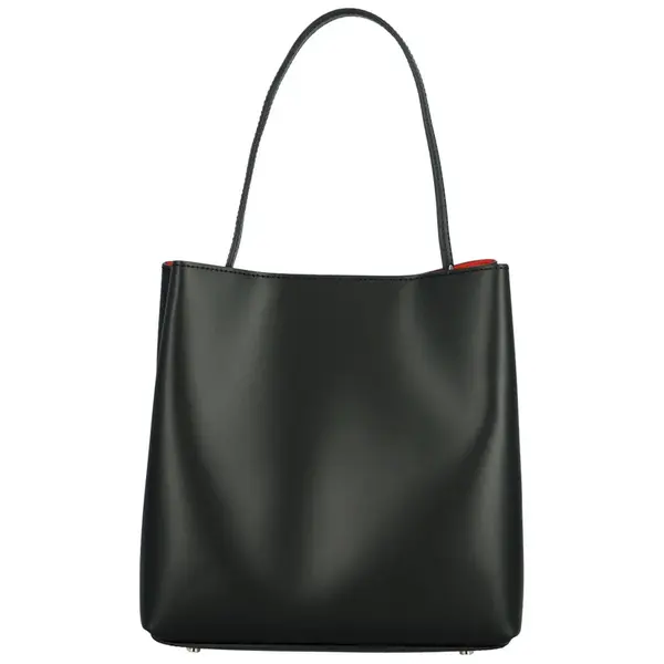 Dámská kožená kabelka na rameno černá - Delami Vera Pelle Palmira new