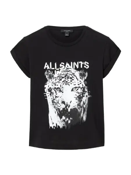 AllSaints Tričko 'STATIC ANNA'  čierna / biela