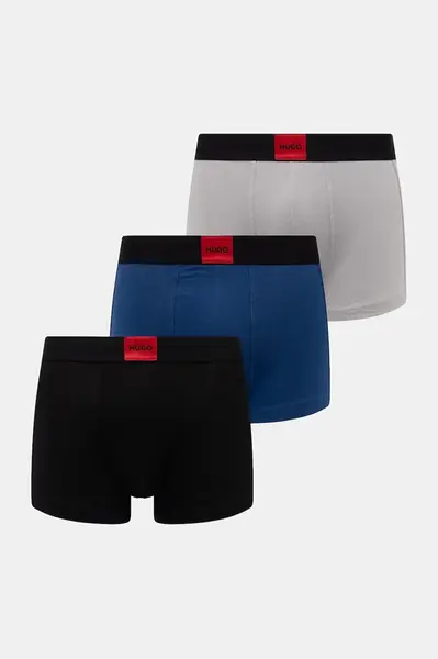 HUGO boxerky pánské bavlněné s elastanem TRUNK TRIPLET GALAXY 3-pack