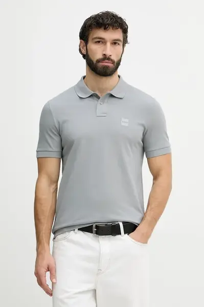 BOSS Orange polo tričko pánske bavlnené s elastanom Passenger