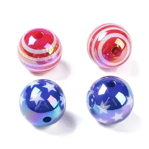 UV Plating Iridescent Acrylic Beads