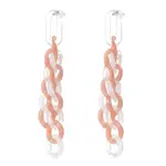 Acrylic Curb Chain Tassel Dangle Stud Earrings for Women