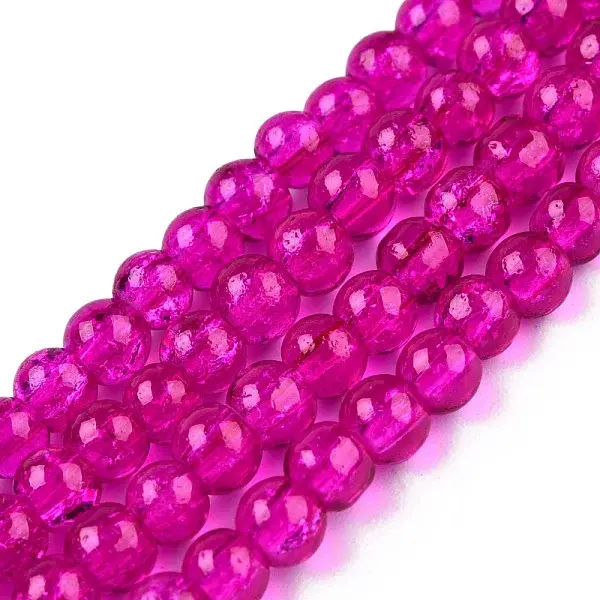 Spray Painted Crackle Glass Beads Strands