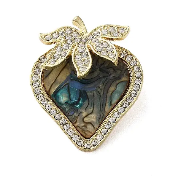 Strawberry Crystal Rhinestone & Acrylic Brooch