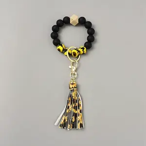 Silicone Round Beaded Keychain Wristlet