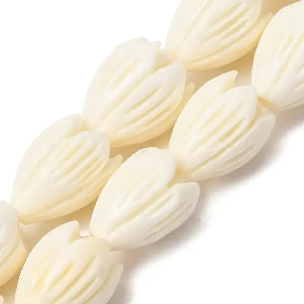 Synthetic Coral Carved Beads Strands