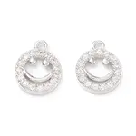 Rack Plating Brass Micro Pave Cubic Zirconia Charms