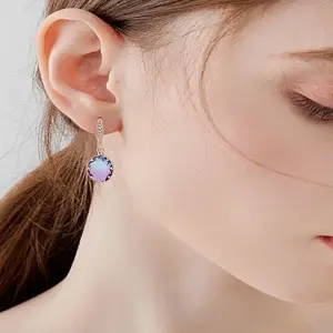 1 Pair Brass Cubic Zirconia Dangle Earrings
